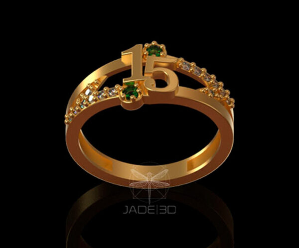 Anillo verde de 15 años F15-002