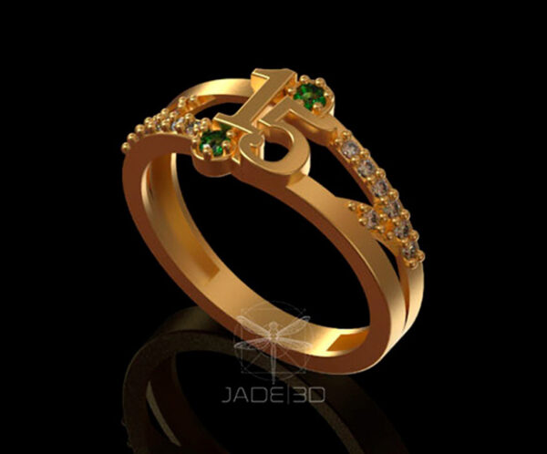 Anillo verde de 15 años F15-002